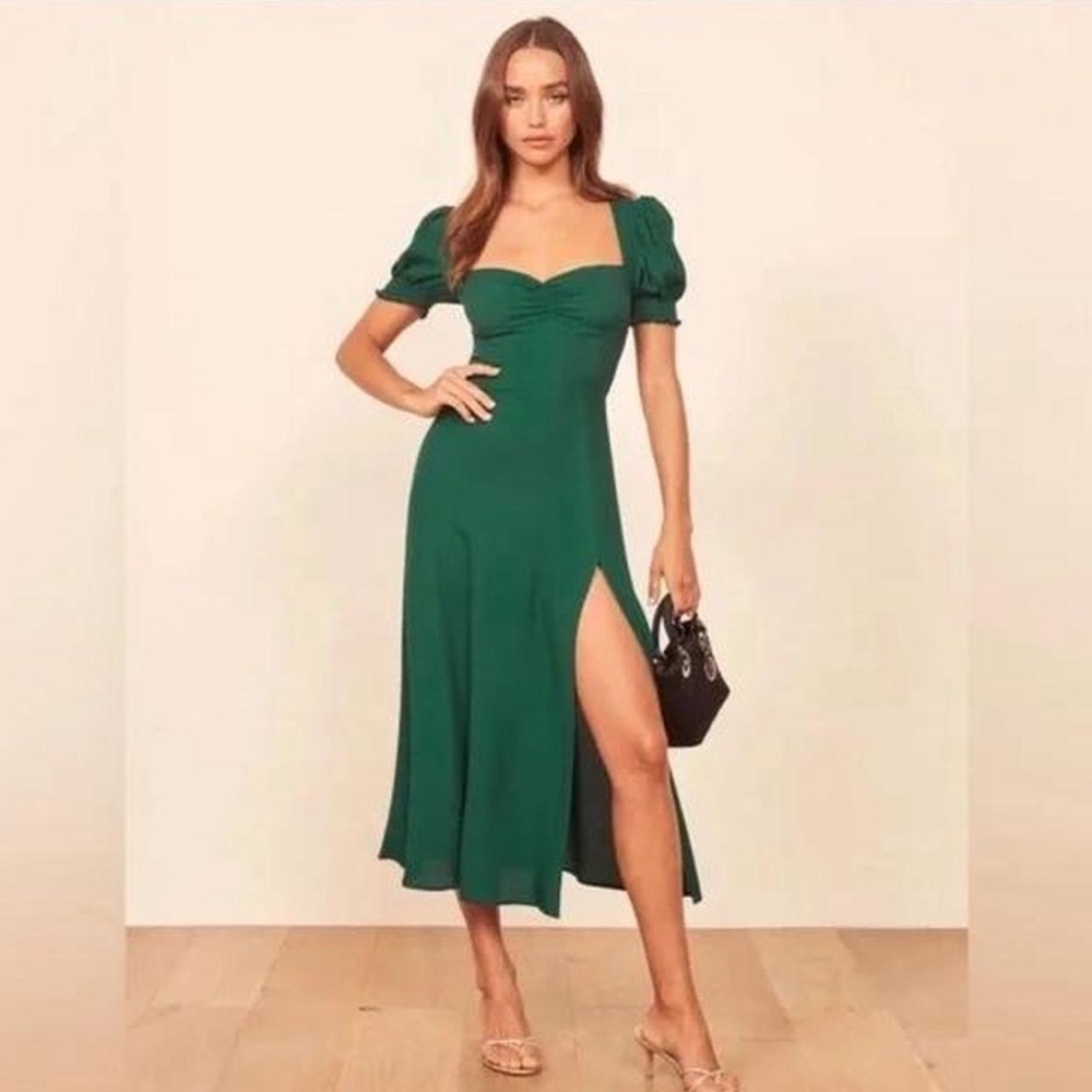Reformation Lacey green dress